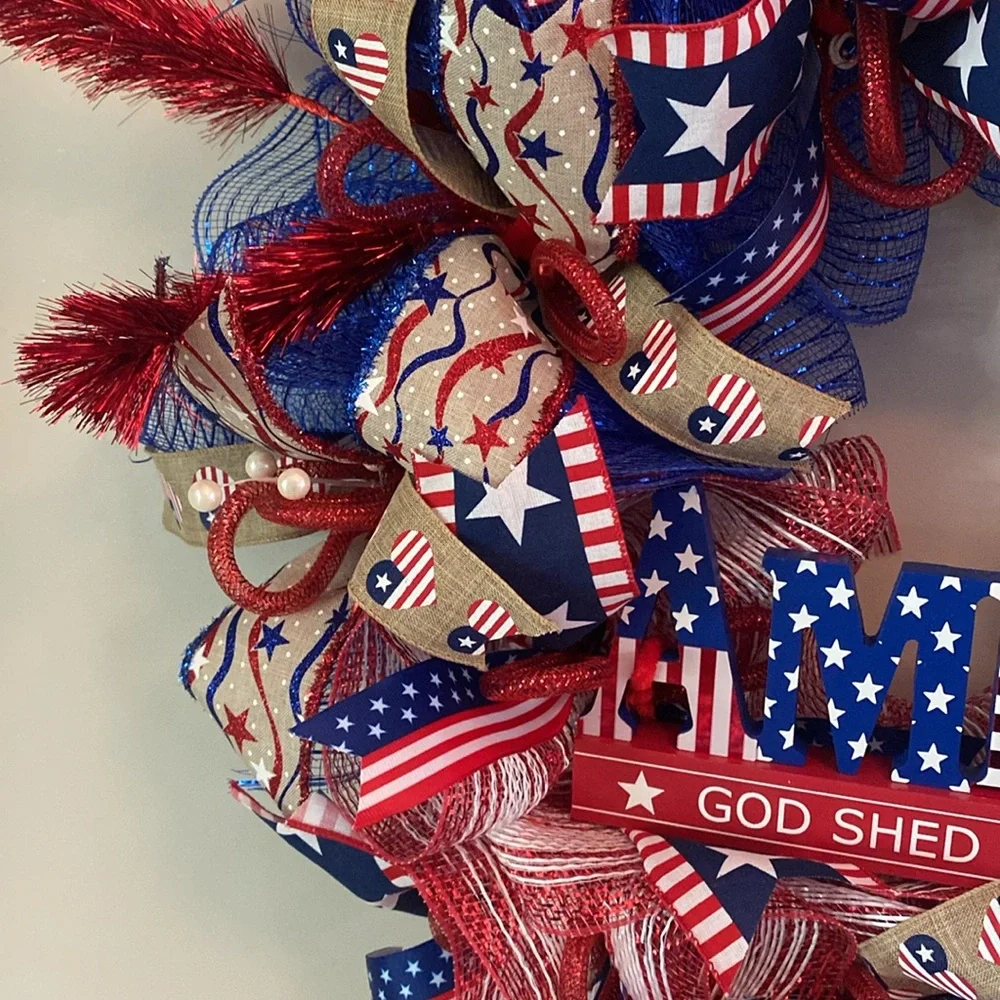 America, God shed his grace on thee! wreath